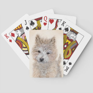 Cairn Terrier Puppy Painting - Original Dog Art Playing Cards