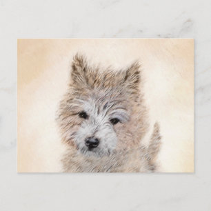 Cairn Terrier Puppy Painting - Original Dog Art Postcard