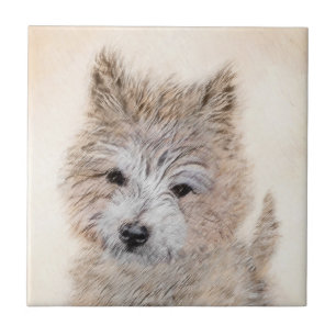 Cairn Terrier Puppy Painting - Original Dog Art Tile