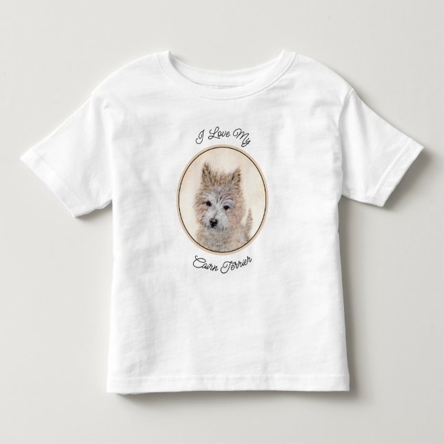 Cairn Terrier Puppy Painting - Original Dog Art Toddler T-Shirt (Front)