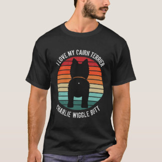 Cairn Terrier Retro Sunset Dog Butt T-Shirt