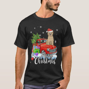 Cairn Terrier Riding Red Truck Merry Christmas Xma T-Shirt
