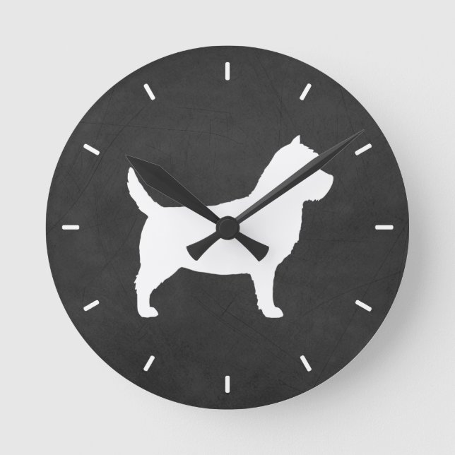 Cairn Terrier Silhouette Round Clock (Front)
