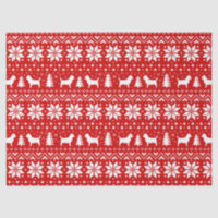 Cairn Terrier Silhouettes Christmas Pattern Red