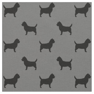 Cairn Terrier Silhouettes Pattern Fabric