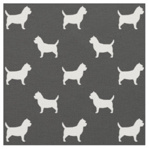 Cairn Terrier Silhouettes Pattern Fabric