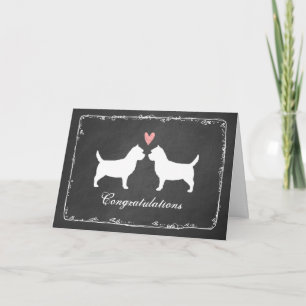 Cairn Terrier Silhouettes Wedding Congratulations Card