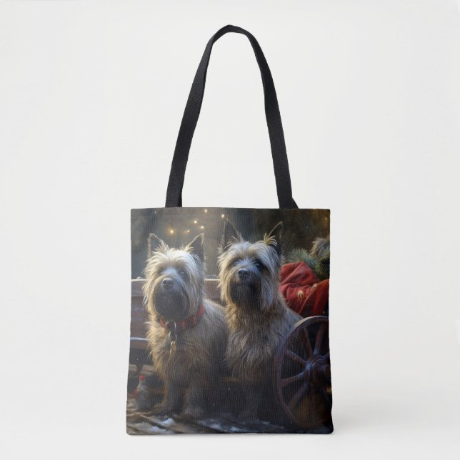 Cairn Terrier Snowy Sleigh Christmas Decor  Tote Bag (Front)