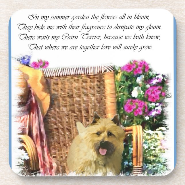 Cairn Terrier Summer Garden Coaster (Front)