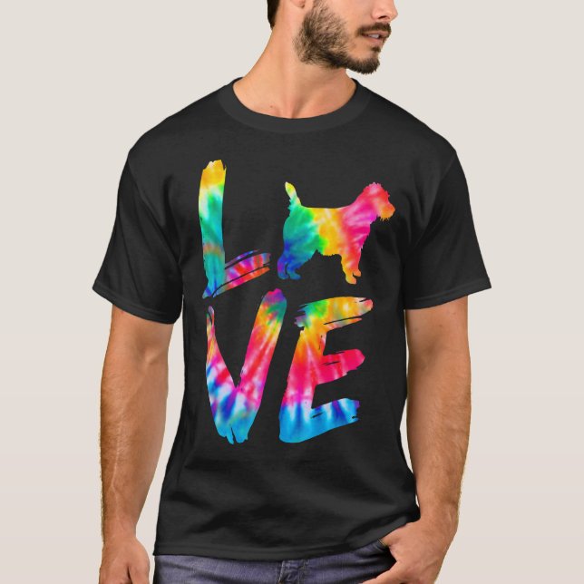 Cairn Terrier Tie Dye Love Dog Mum Dad T-Shirt (Front)