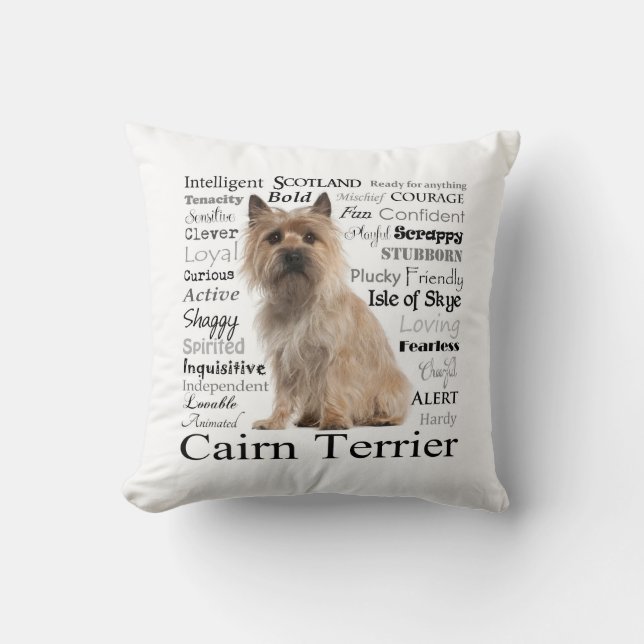 Cairn Terrier Traits Pillow (Front)