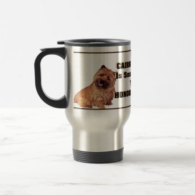 cairn terrier travel mug (Left)