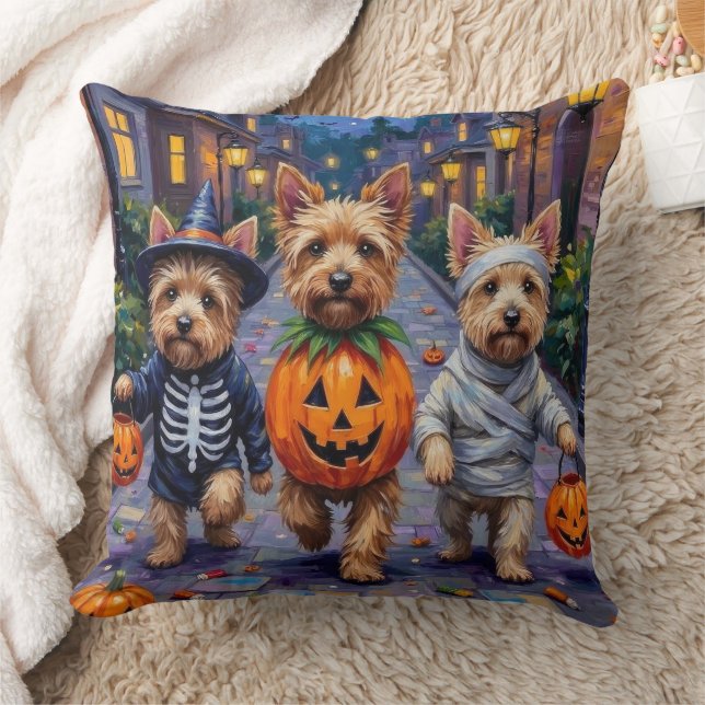Cairn Terrier Trick-or-Treating Halloween Costumes Cushion (Blanket)
