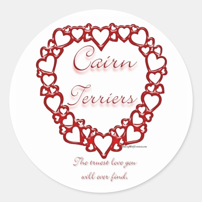 Cairn Terrier True Love - Customised Classic Round Sticker (Front)