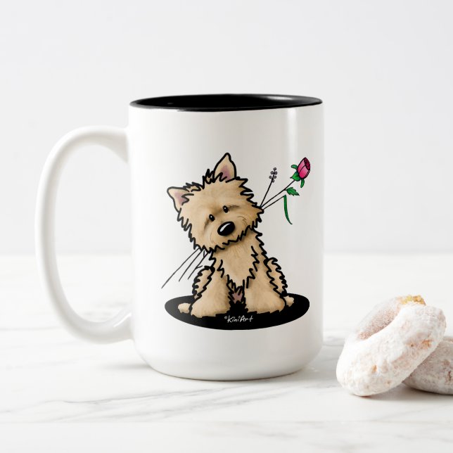 Cairn Terrier Two-Tone Coffee Mug (With Donut)