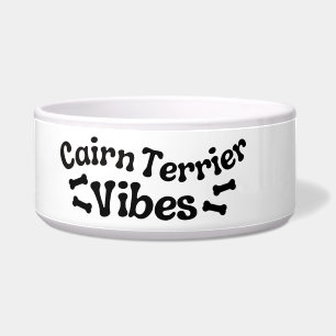Cairn Terrier Vibes Ceramic Dog Bowl