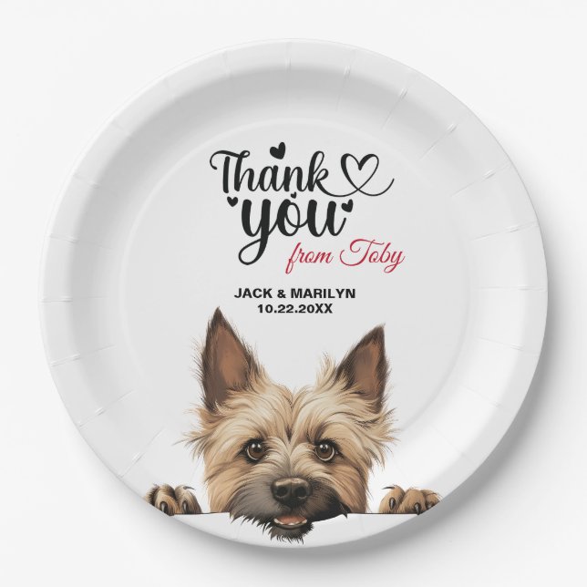 Cairn Terrier Wedding Reception Paper Plate (Front)