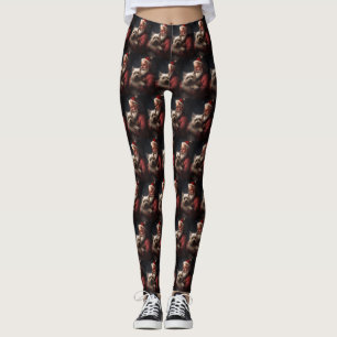 Cairn Terrier With Santa Claus Festive Christmas Leggings
