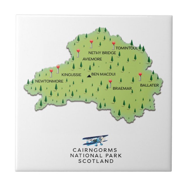 Cairngorms National Park map Tile (Front)