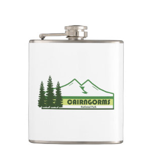 Cairngorms National Park Scotland Green Stripes Hip Flask
