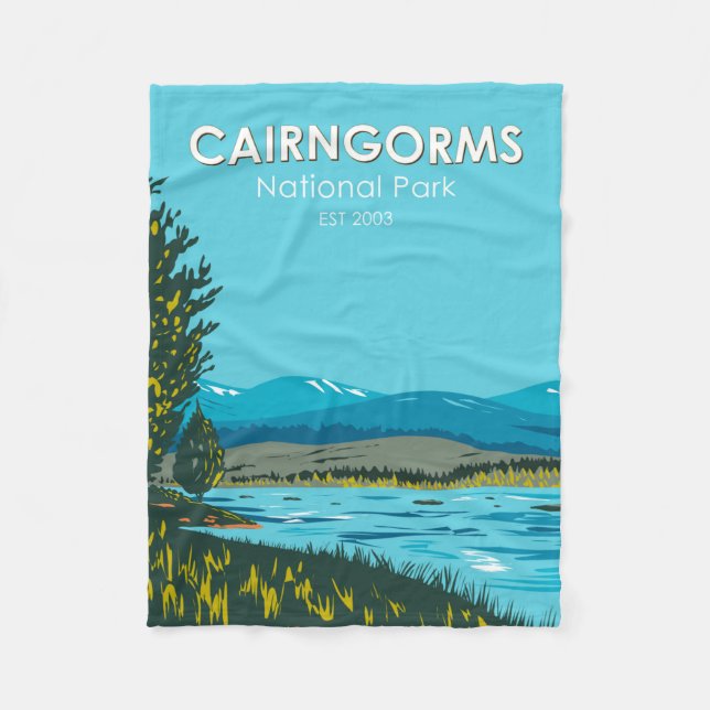 Cairngorms National Park Scotland Loch Morlich Fleece Blanket (Front)