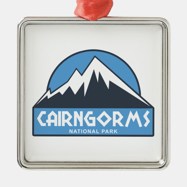 Cairngorms National Park Scotland Metal Tree Decoration (Front)