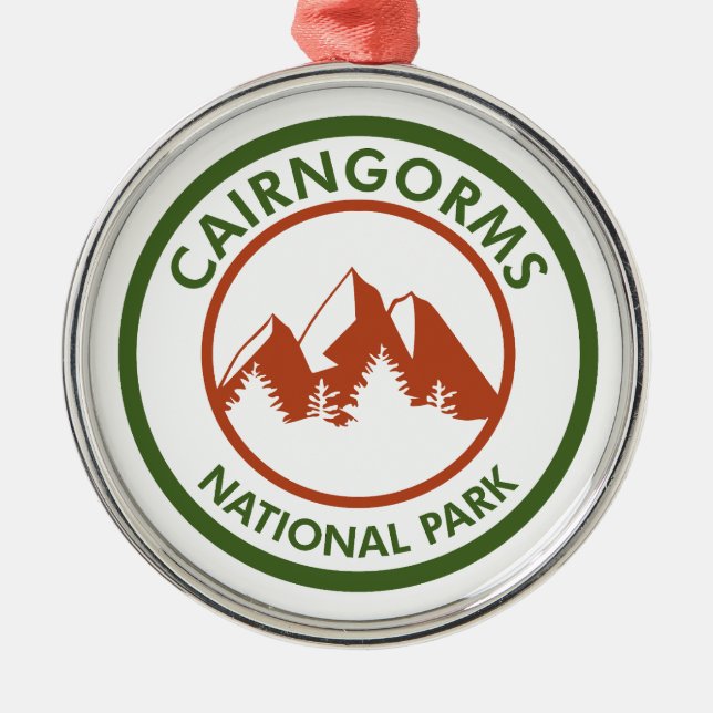 Cairngorms National Park Scotland Metal Tree Decoration (Front)