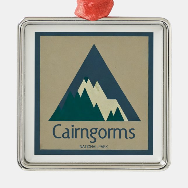 Cairngorms National Park Scotland Rustic Metal Tree Decoration (Front)