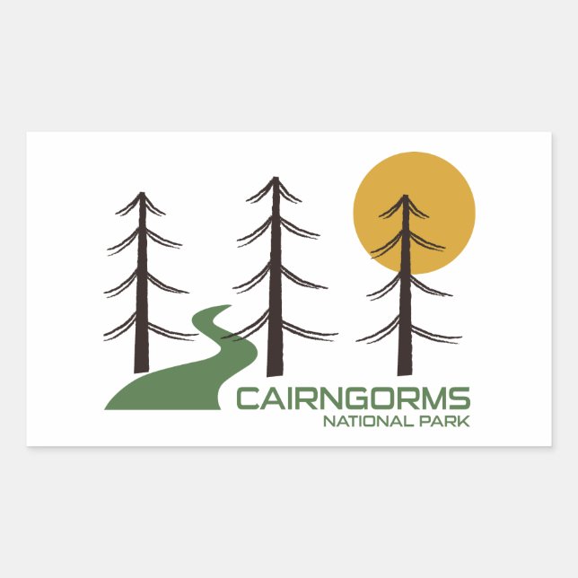 Cairngorms National Park Scotland Trail Rectangular Sticker (Front)