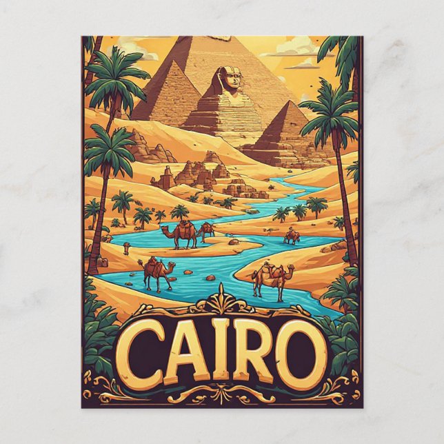 Cairo Egypt Ancient Pyramids Adventure Postcard (Front)