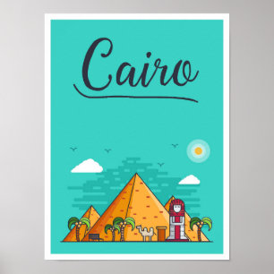 Cairo Egypt Art Travel Illustration Poster