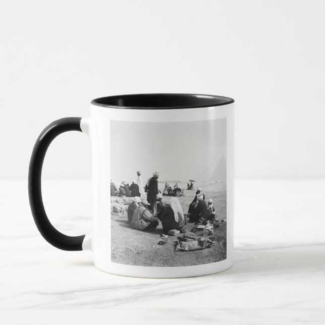 Cairo Egypt, Camel Jockeys Giza Pyramids (NR) 2 Mug (Left)