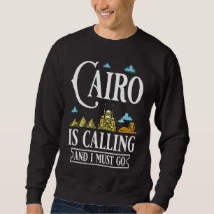 Cairo Egypt City Skyline Map Travel Sweatshirt