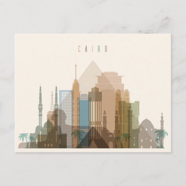 Cairo, Egypt | City Skyline Postcard (Front)