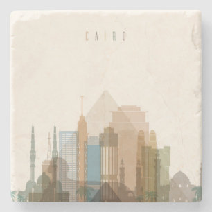 Cairo, Egypt City Skyline Stone Coaster