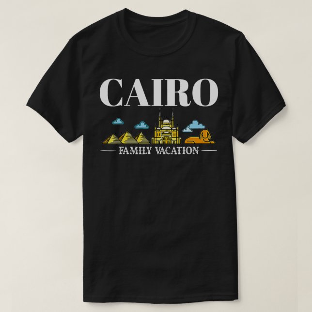 Cairo Egypt City Trip Skyline Map Travel  T-Shirt (Design Front)
