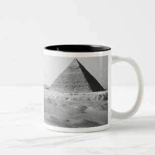 Cairo Egypt, Giza Pyramids Two-Tone Coffee Mug