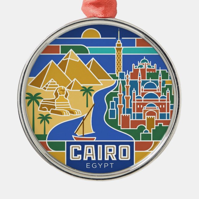 Cairo Egypt Metal Tree Decoration (Front)