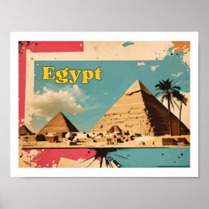 Cairo Egypt Pop Art Travel Illustration Poster