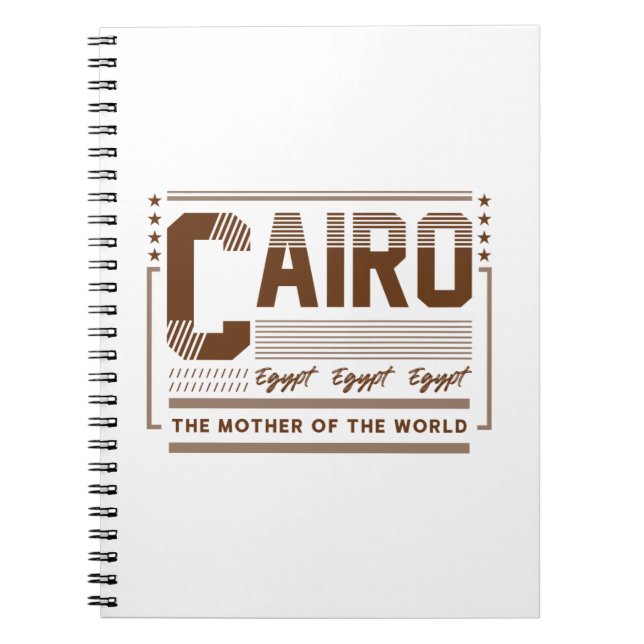Cairo Egypt Typography Graphic | Modern Design Notebook (Front)