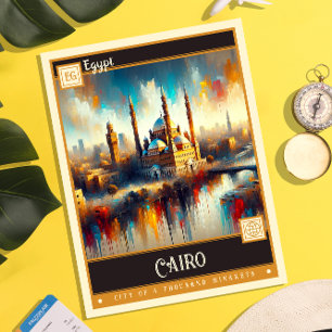 Cairo, Egypt   Vintage Painting Postcard