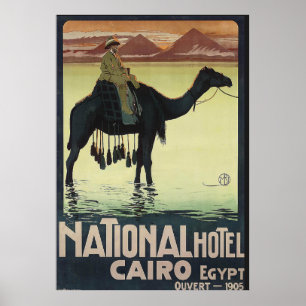 Cairo Egypt Vintage Pyramid Camel Poster