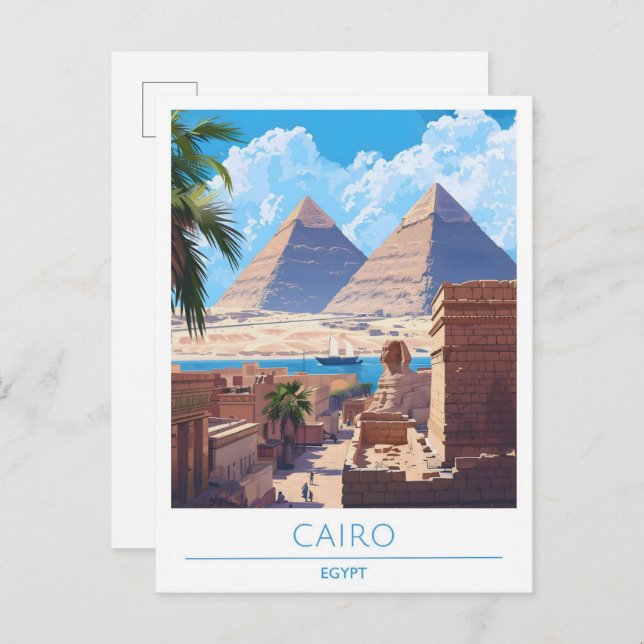 Cairo Egypt Vintage Travel  Postcard (Front/Back)