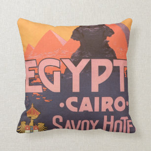 Cairo Egypt Vintage Travel Poster Cushion