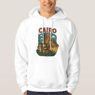 Cairo Egypt Vintage Travel Pyramid Landscape Art Hoodie