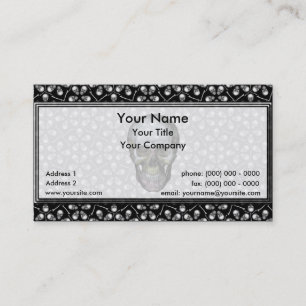 Cairo Lg White Skulls Business Card