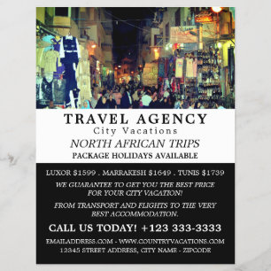 Cairo Market, Egypt, Travel Agency Advertising Flyer