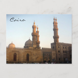 cairo mosque minarets postcard