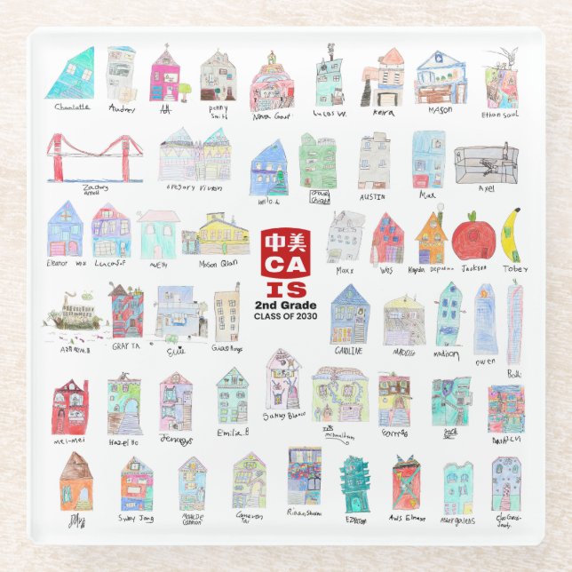 CAIS 2nd Grade Glass Coaster - Class of 2030 (Front)