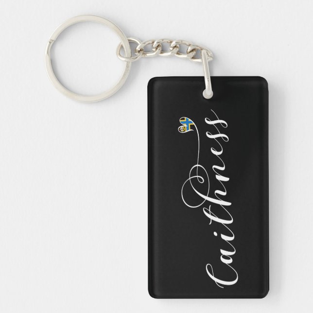 Caithness Heart Flag, Scotland Key Ring (Front)